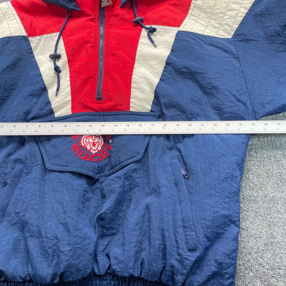 Starter Arizona Wildcats Jacket Mens Medium Blue Red Vintage Puffer Pullover - Picture 7 of 12